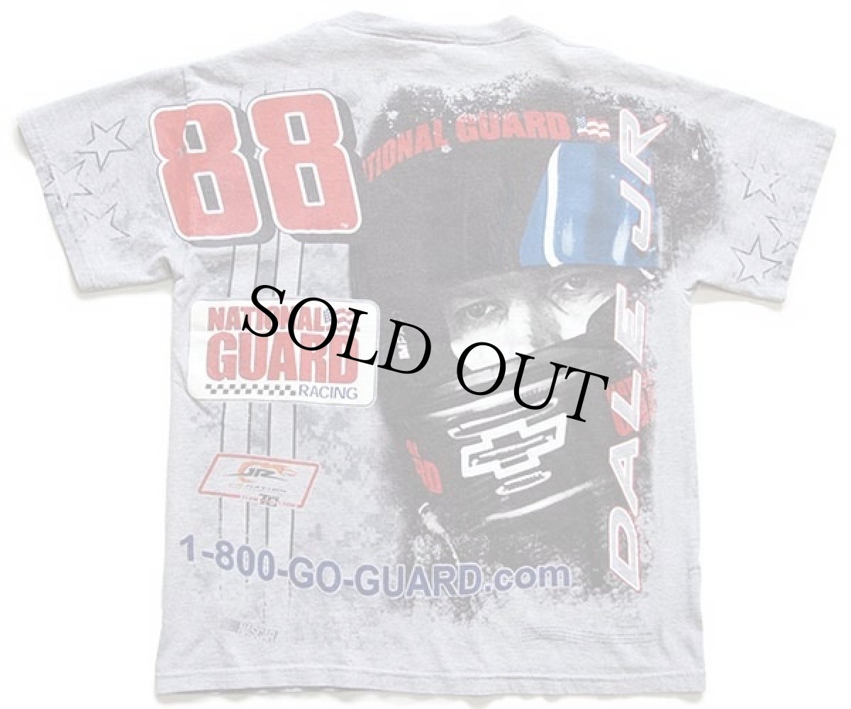 画像2: 00s NASCAR NATIONAL GUARD DALE JR オールオーバープリント Tシャツ グレー M (2)