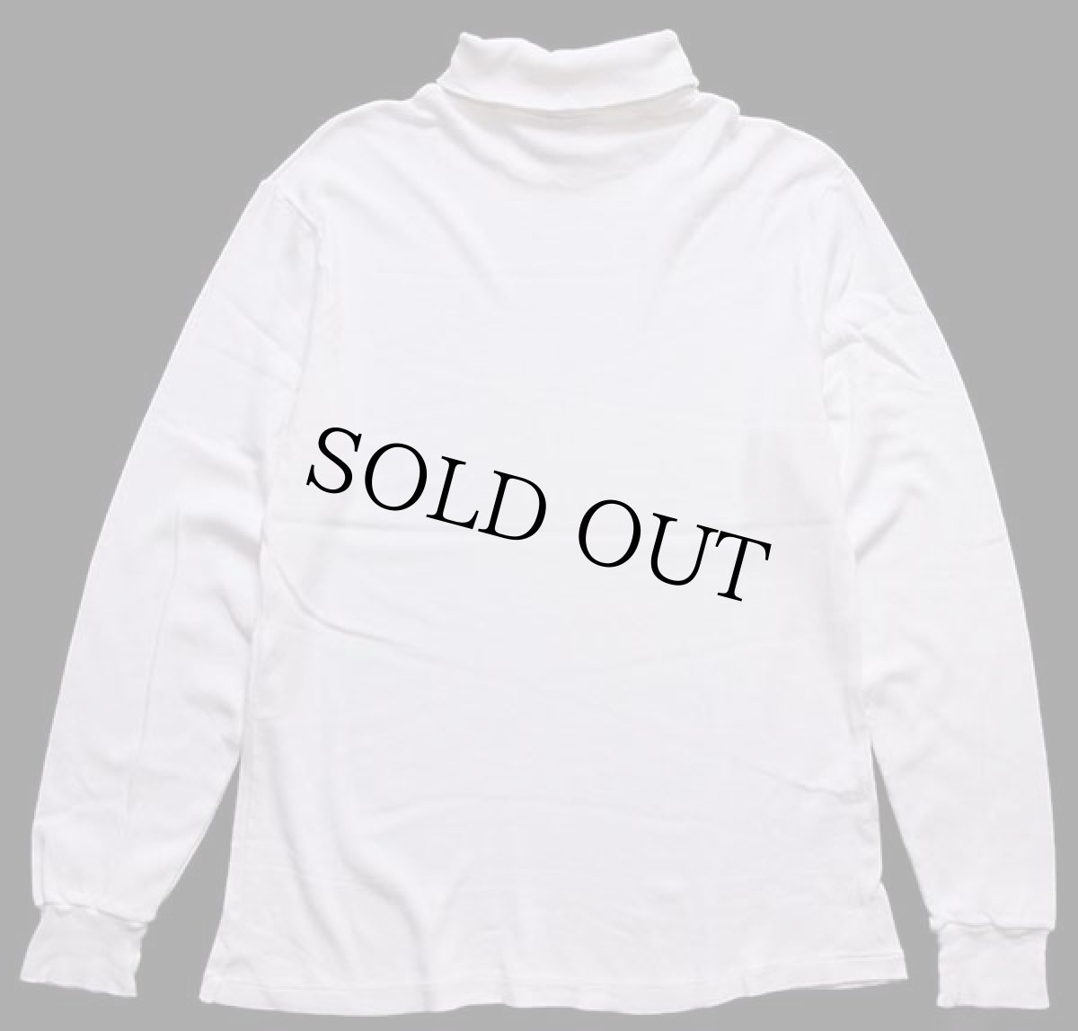 画像2: 80s duofold タートルネック 無地 コットン カットソー 白 L (2)