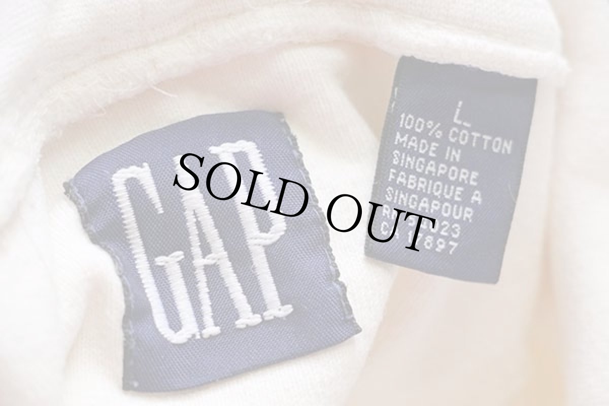 画像4: 90s GAPギャップ タートルネック 無地 コットン カットソー 生成り L (4)