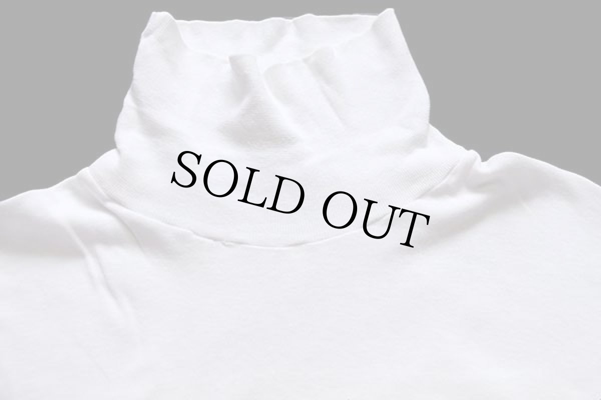 画像3: 80s duofold タートルネック 無地 コットン カットソー 白 L (3)