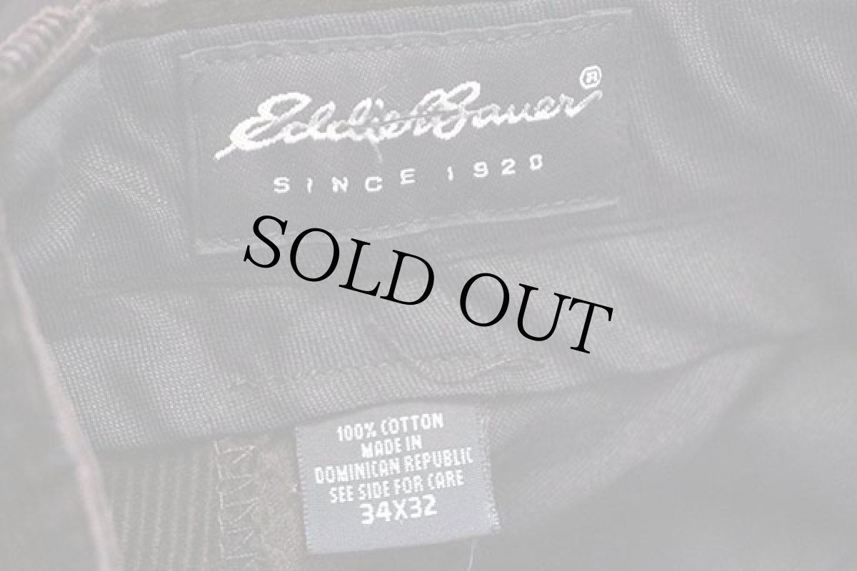 画像6: 00s EddieBauerエディーバウアー ツータック コットン コーデュロイパンツ 焦げ茶 w34 L32 (6)