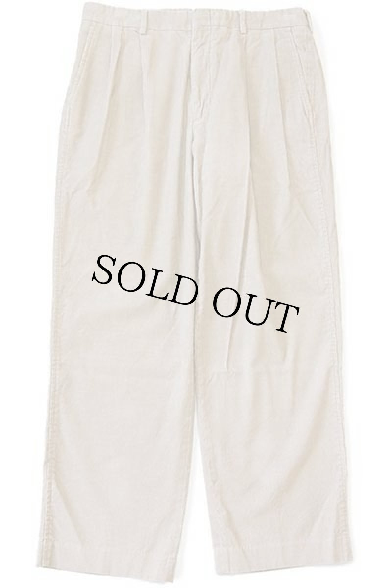 画像2: 90s USA製 LANDS'ENDランズエンド ツータック スラックス コーデュロイパンツ ベージュ 34 (2)