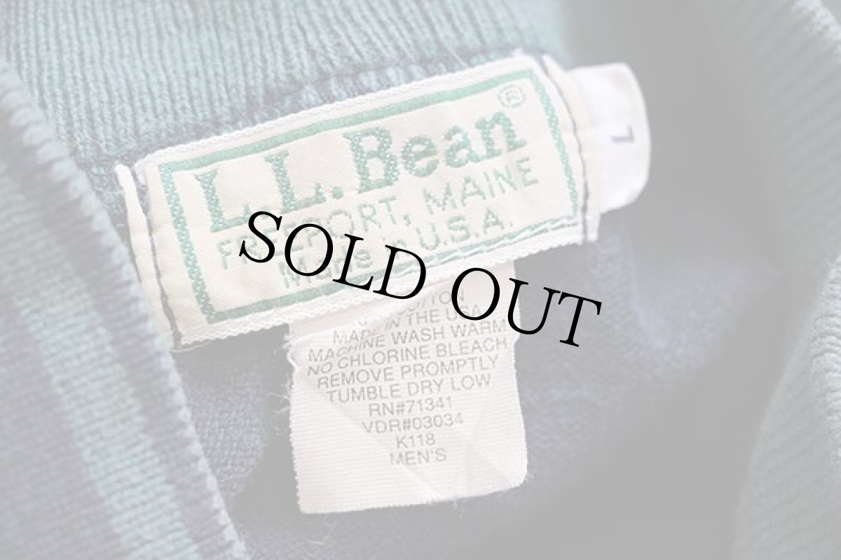 画像4: 80s USA製 L.L.Bean モックネック ヘビー コットン スウェット 紺 L (4)