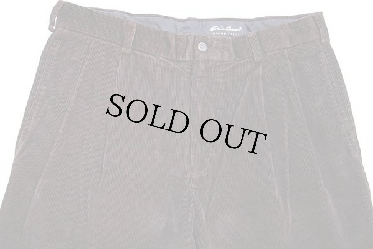 画像4: 00s EddieBauerエディーバウアー ツータック コットン コーデュロイパンツ 焦げ茶 w34 L32 (4)