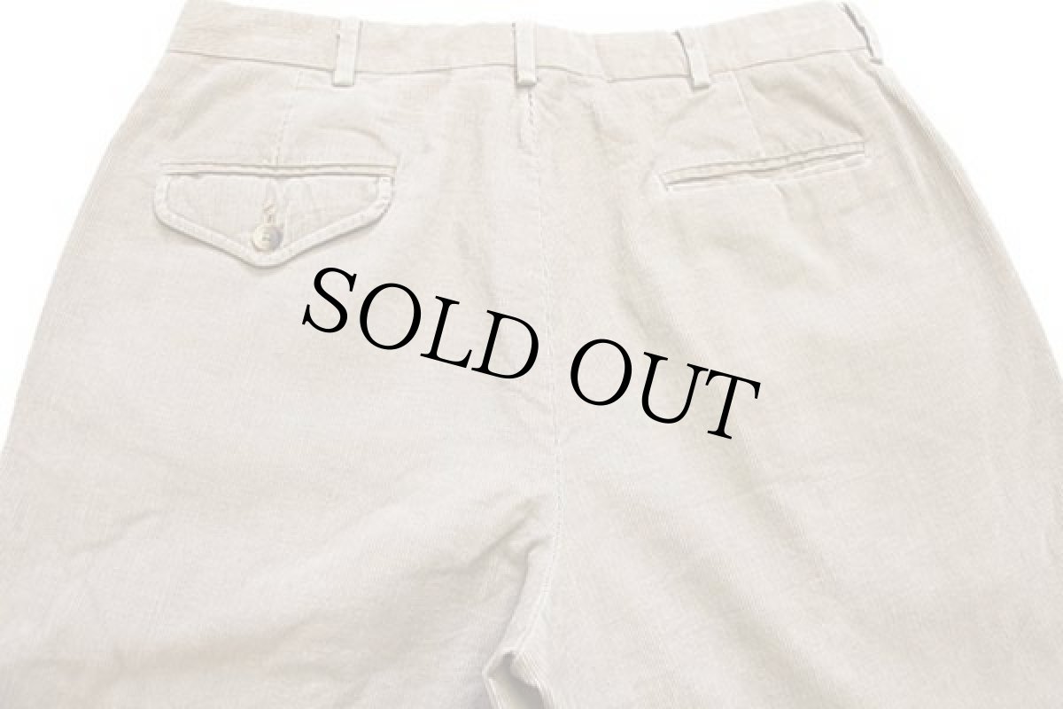 画像5: 90s USA製 LANDS'ENDランズエンド ツータック スラックス コーデュロイパンツ ベージュ 34 (5)