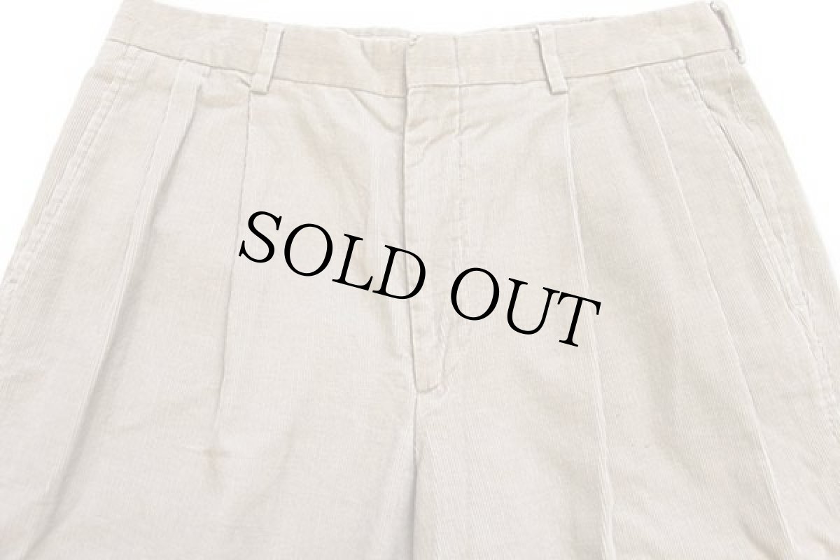 画像4: 90s USA製 LANDS'ENDランズエンド ツータック スラックス コーデュロイパンツ ベージュ 34 (4)