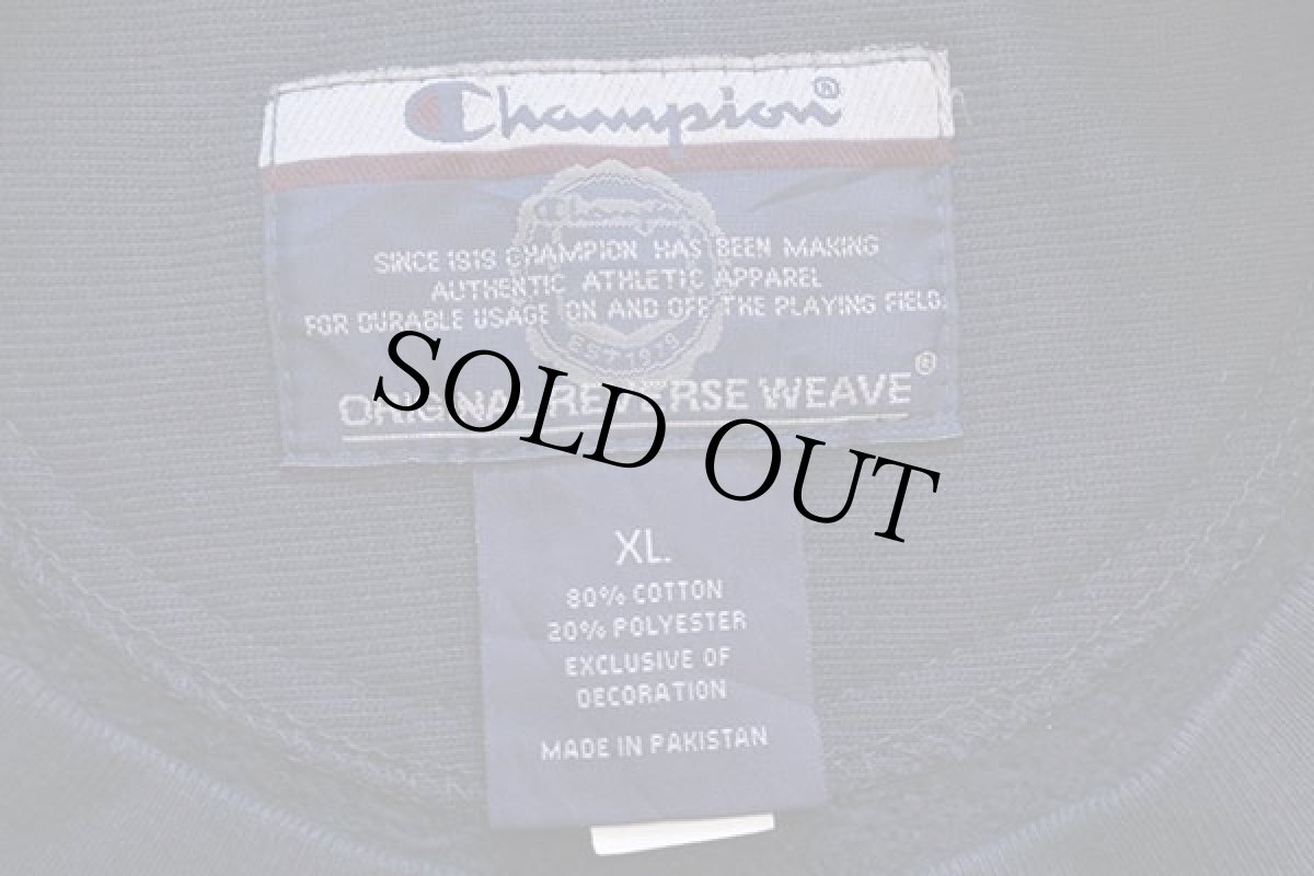 画像4: 00s Championチャンピオン REHOBOTH ひび割れプリント リバースウィーブ スウェット 紺 XL (4)