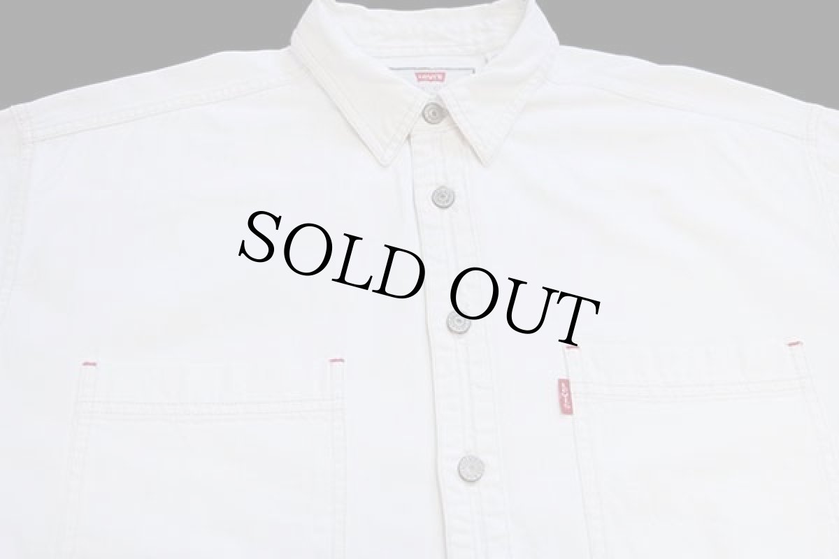 画像3: 90s Levi'sリーバイス カラーデニムシャツ 生成り L (3)