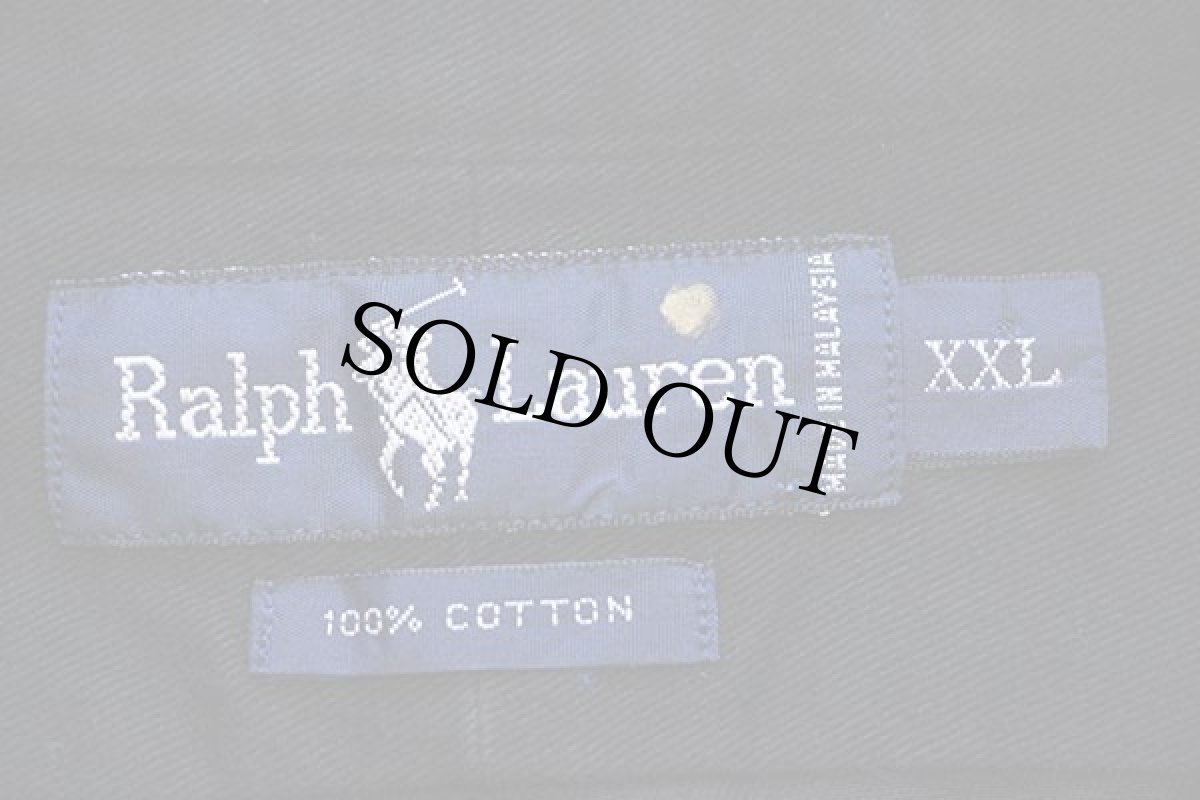 画像4: 90s ラルフローレン ワンポイント ボタンダウン コットンシャツ 黒 XXL (4)