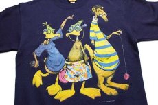 画像3: 90s USA製 Duck Head キャラクター 両面プリント スウェット ナス紺 L (3)