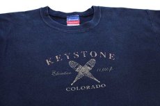 画像3: 90s メキシコ製 Championチャンピオン KEYSTONE COLORADO リバースウィーブ スウェット 紺 L (3)