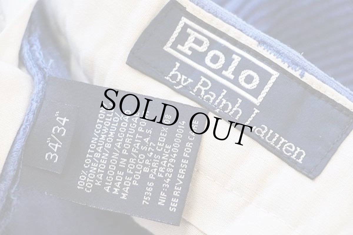 画像6: ポルトガル製 ポロ ラルフローレン コットン 太畝 コーデュロイパンツ 青 w34★スラックス (6)