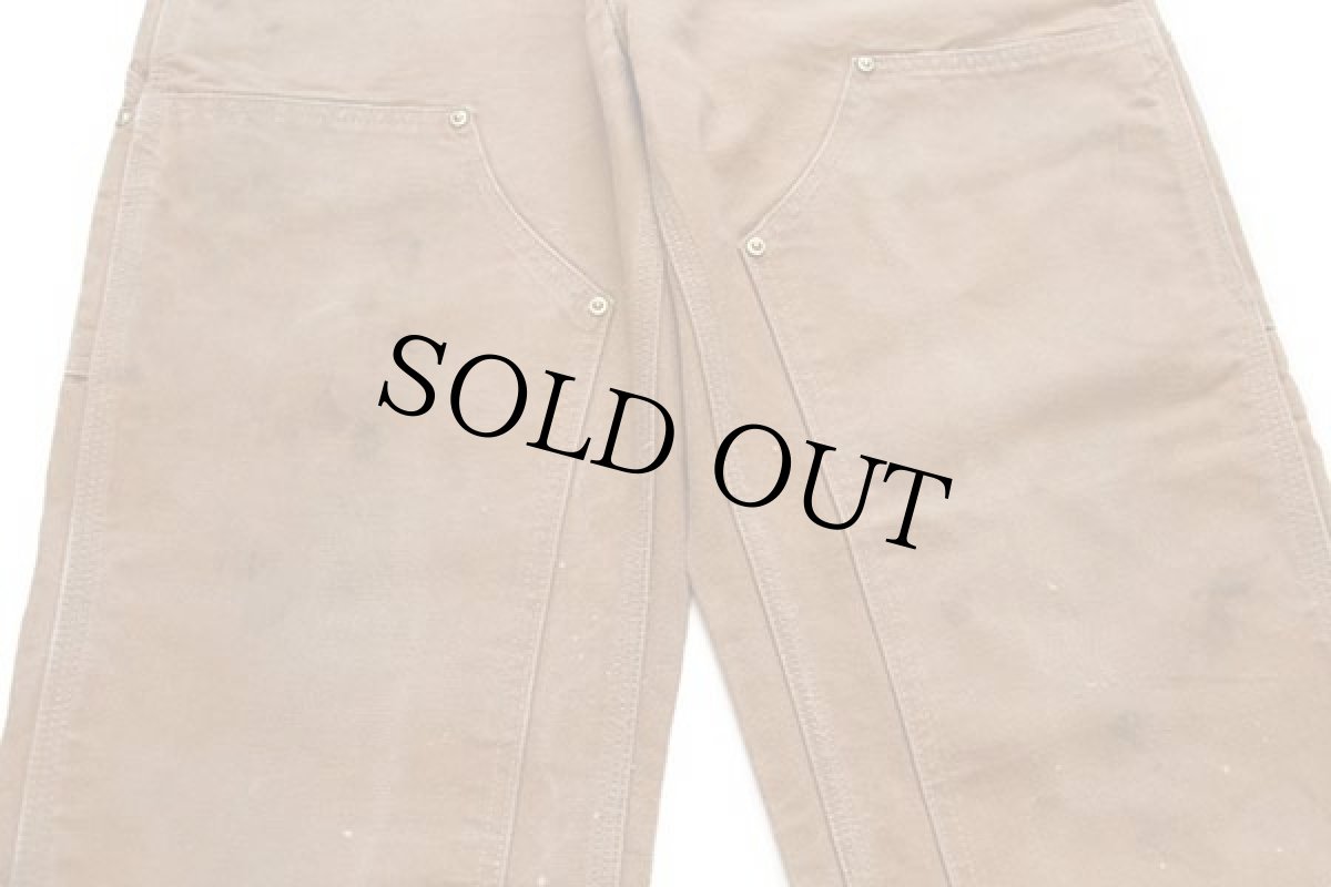 画像7: USA製 carharttカーハート ダブルニー ダック地 ペインターパンツ 茶 w30 L30 (7)