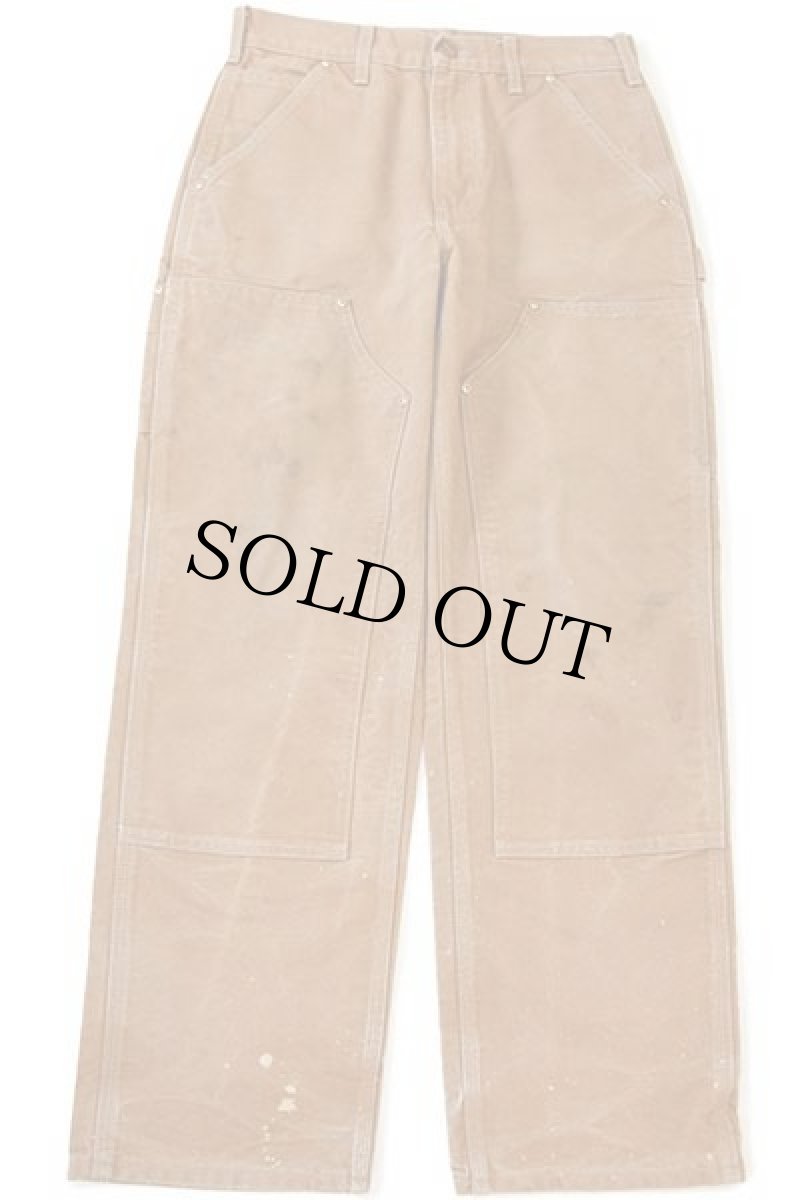 画像2: USA製 carharttカーハート ダブルニー ダック地 ペインターパンツ 茶 w30 L30 (2)