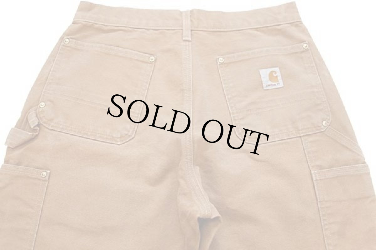 画像5: USA製 carharttカーハート ダブルニー ダック地 ペインターパンツ 茶 w30 L30 (5)