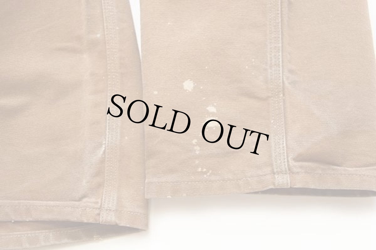 画像8: USA製 carharttカーハート ダブルニー ダック地 ペインターパンツ 茶 w30 L30 (8)