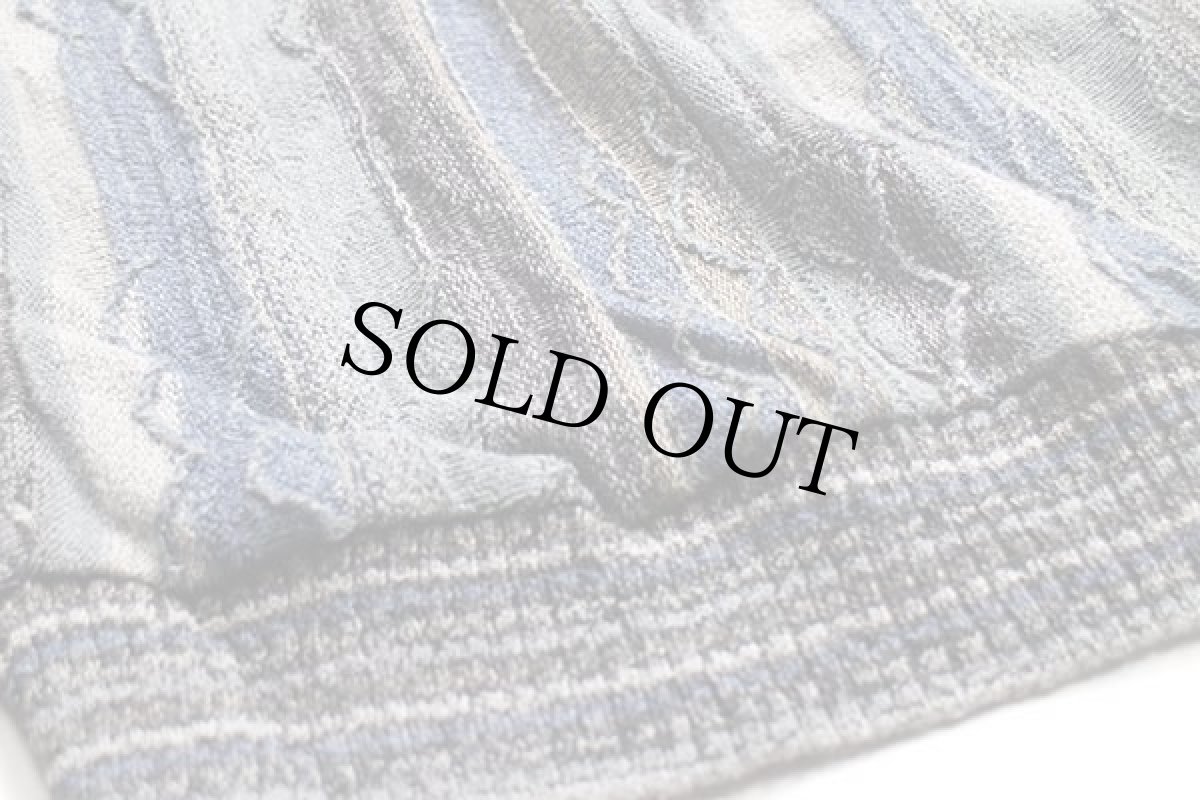 画像5: 90s USA製 BACHRACH ランダムストライプ 3D 立体編み ナイロン×アクリルニット セーター (5)