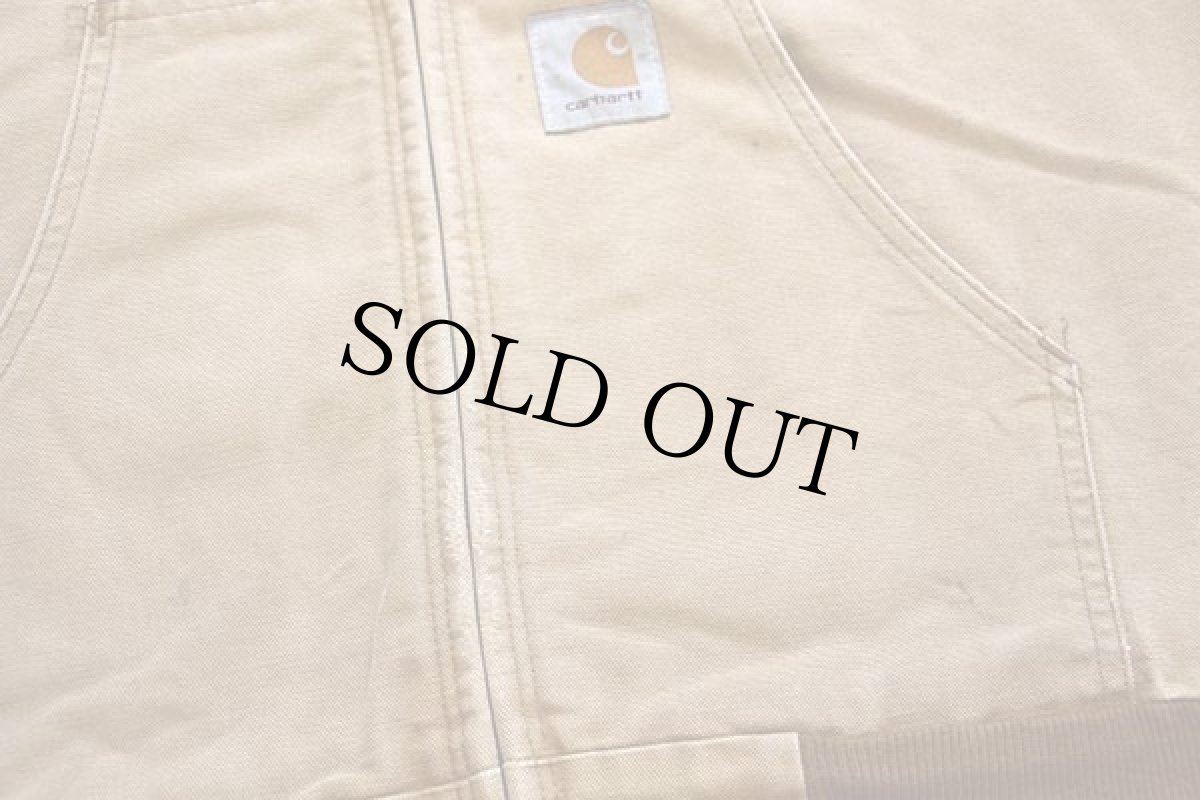 画像6: 90s USA製 carharttカーハート チェック ネルライナー ダック地 アクティブジャケット パーカー 茶 フェード M (6)