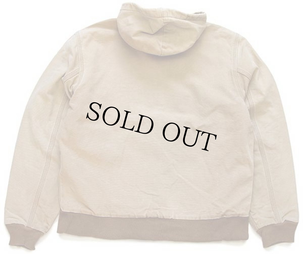 画像2: 90s USA製 carharttカーハート チェック ネルライナー ダック地 アクティブジャケット パーカー 茶 フェード M (2)