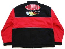 画像2: 90s NASCAR Jeff Gordon DUPONT MOTORSPORTS刺繍 ツートン キルティングライナー コットン レーシングジャケット 黒×赤 L (2)