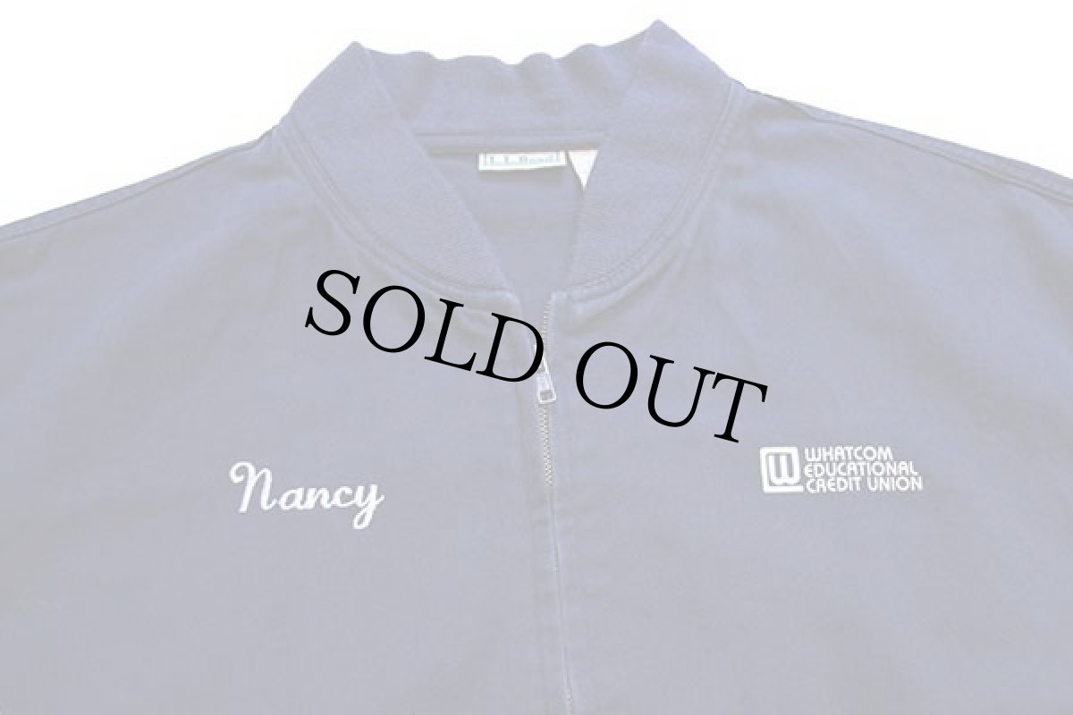 画像3: 90s L.L.Bean WHATCOM EDUCATIONAL CREDIT UNION Nancy刺繍 コットンツイルジャケット 紺 XL (3)