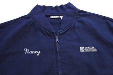 画像3: 90s L.L.Bean WHATCOM EDUCATIONAL CREDIT UNION Nancy刺繍 コットンツイルジャケット 紺 XL (3)