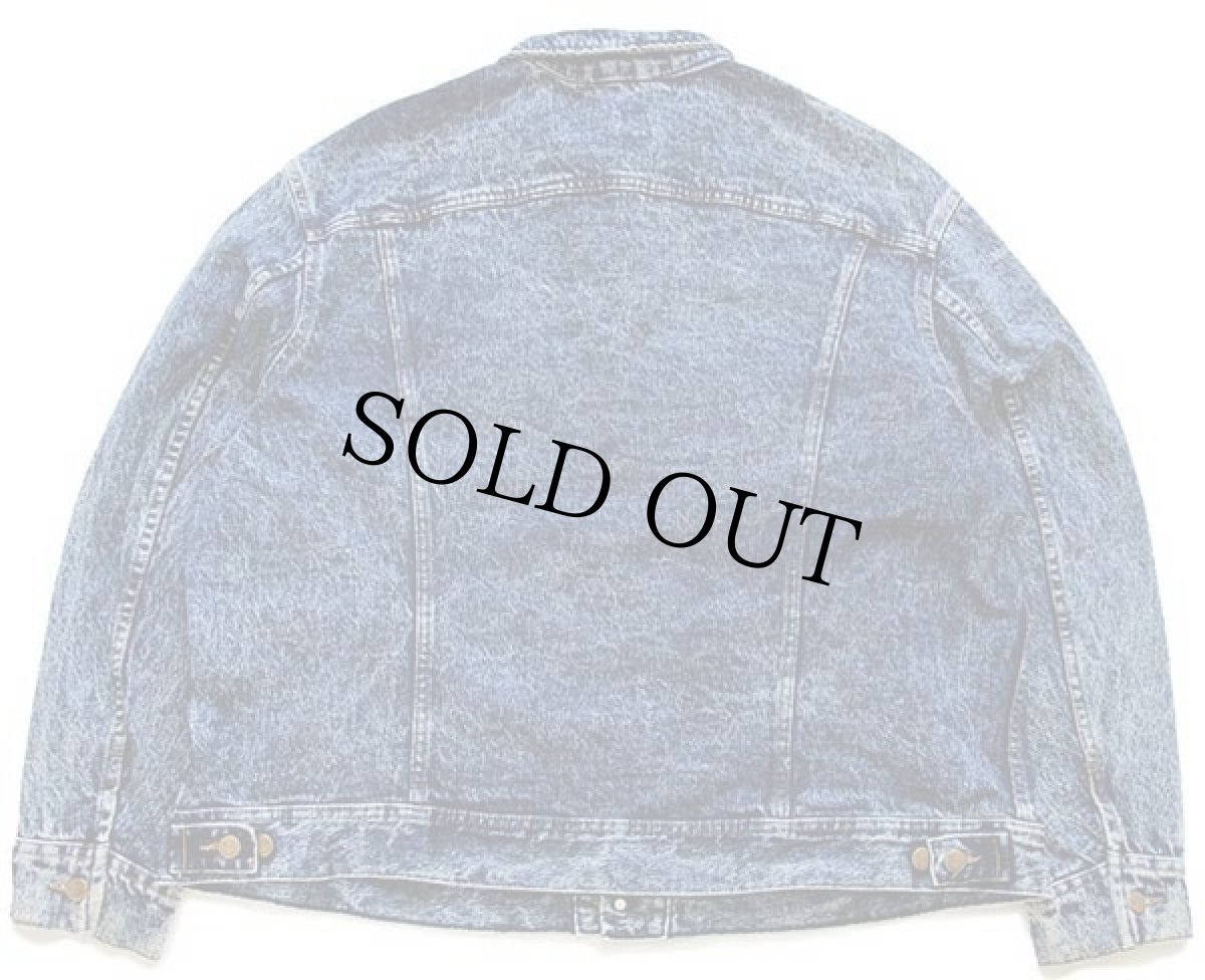 画像2: 90s Leeリー 220 ケミカルウォッシュ デニムジャケット 4ポケット 48★アシッド (2)