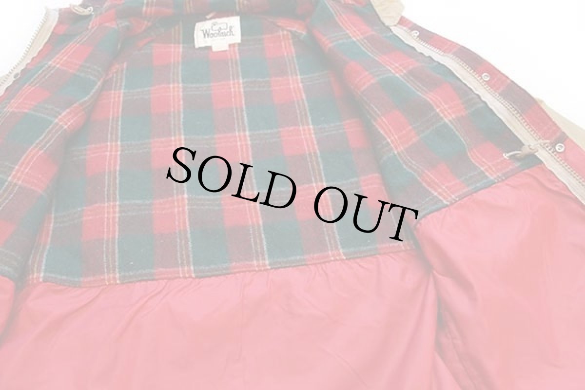 画像5: 70s USA製 Woolrichウールリッチ タータンチェック ウールライナー マウンテンパーカー タン M (5)