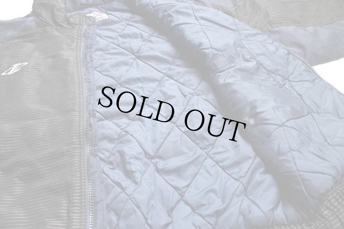 画像5: 90s LOGO ATHLETIC NFL COWBOYS 刺繍＆アップリケ キルティングライナー ナイロンジャケット 黒×紺 XL (5)