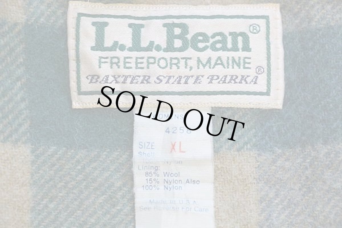 画像4: 80s USA製 L.L.Bean BAXTER STATE PARKA ウールライナー マウンテンパーカー ブルーグレー W-XL (4)