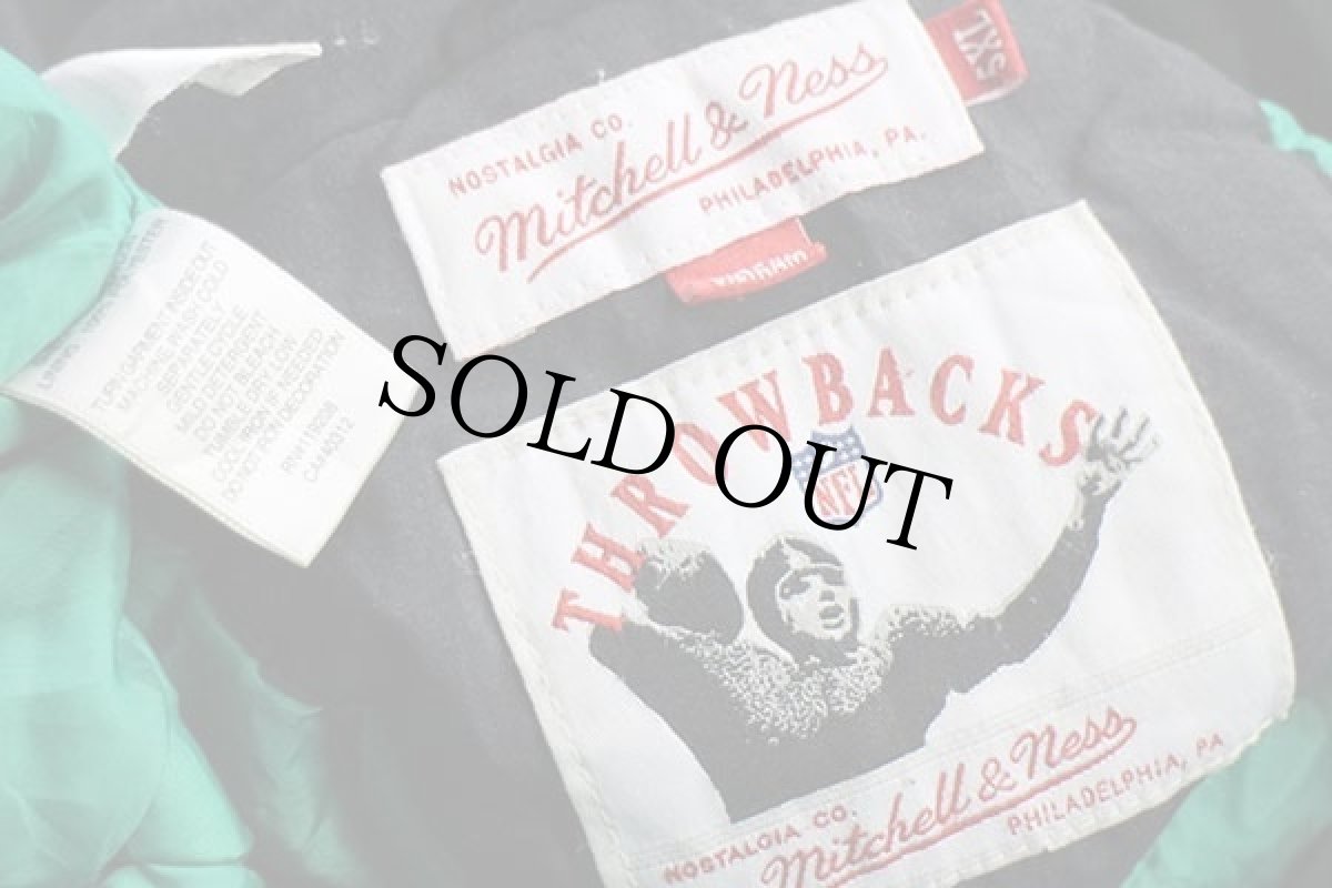 画像4: mitchell&ness NFL NY JETS アップリケ プルオーバー キルティングライナー ナイロンパーカー 黒 5XL★特大 (4)