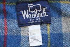 画像4: 80s USA製 Woolrichウールリッチ タータンチェック ウールライナー マウンテンパーカー 薄紺 XL (4)
