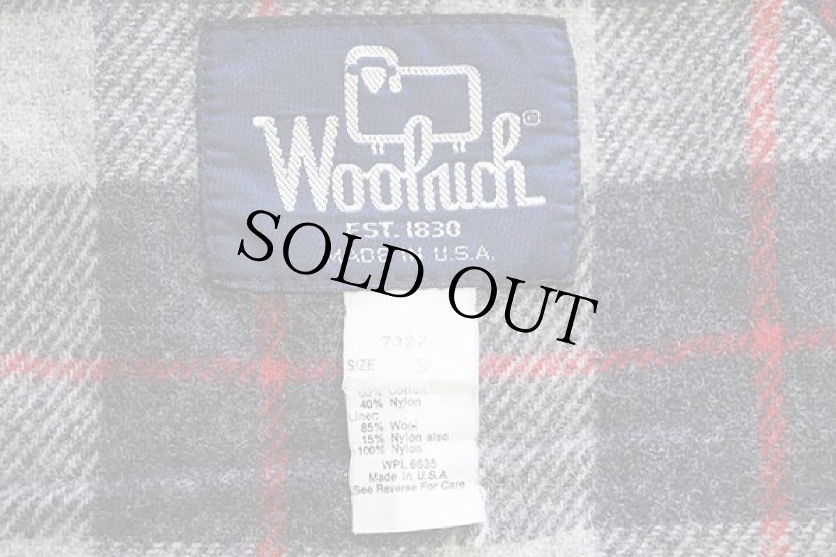 画像4: 80s USA製 Woolrichウールリッチ タータンチェック ウールライナー マウンテンパーカー ネイビーグレー S (4)