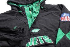 画像3: mitchell&ness NFL NY JETS アップリケ プルオーバー キルティングライナー ナイロンパーカー 黒 5XL★特大 (3)