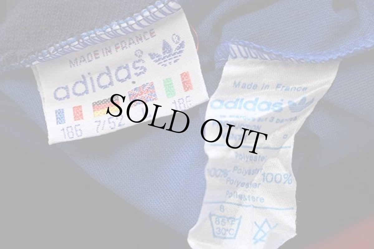 画像4: 80s フランス製 adidasアディダス VENTEX オリンピックモデル フェルト&染み込みプリント トラックジャケット 青 L★ジャージ (4)