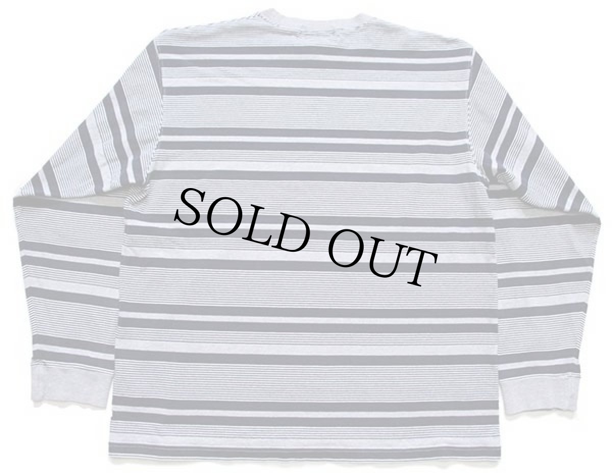 画像2: 90s EddieBauerエディーバウアー ランダムボーダー コットン スウェット L (2)