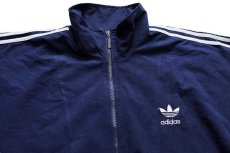 画像3: 90s adidasアディダス トレフォイル ロゴ刺繍 ジャケット 紺×白 L (3)