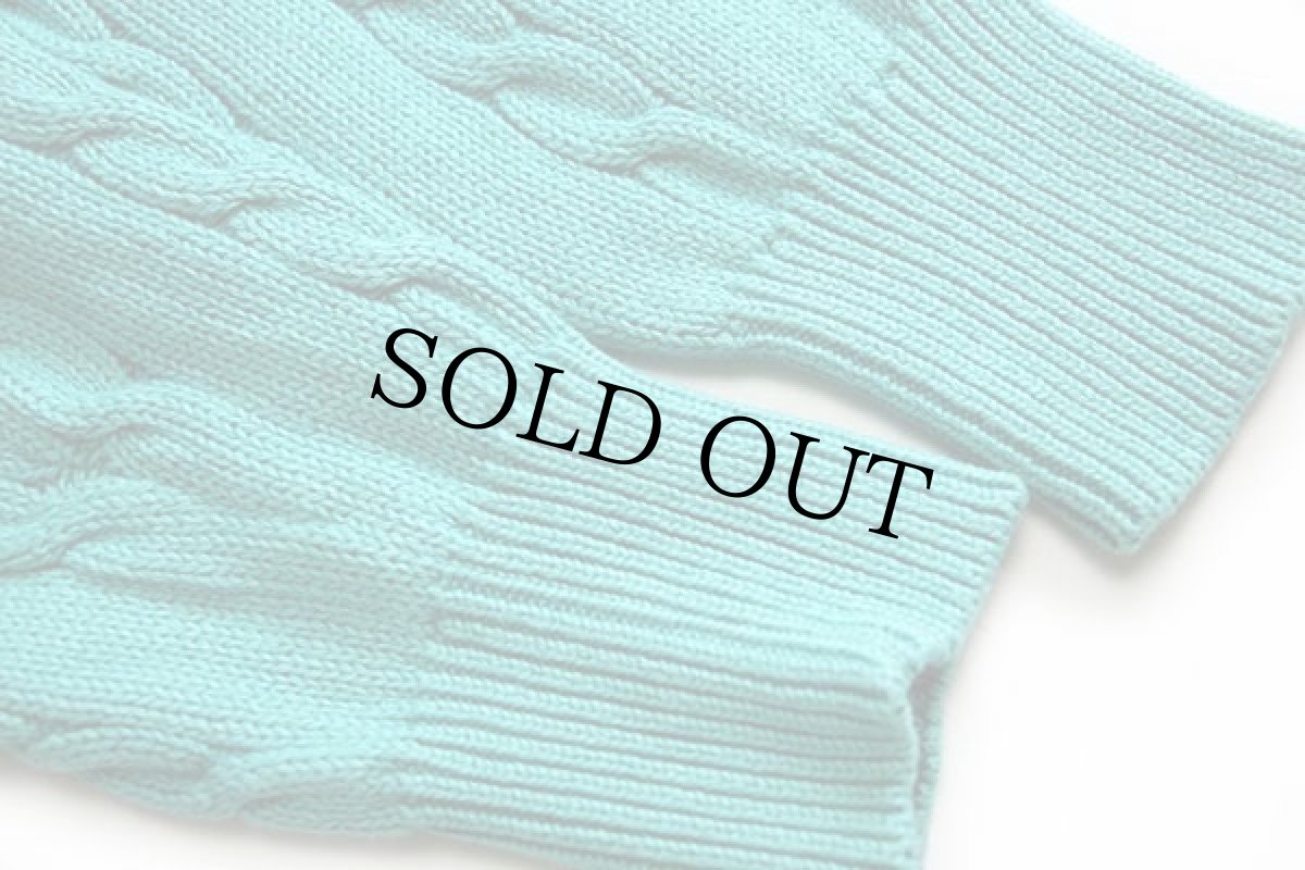 画像6: 90s BROOKS BROTHERSブルックスブラザーズ ケーブル編み コットンニット セーター エメラルドグリーン M (6)