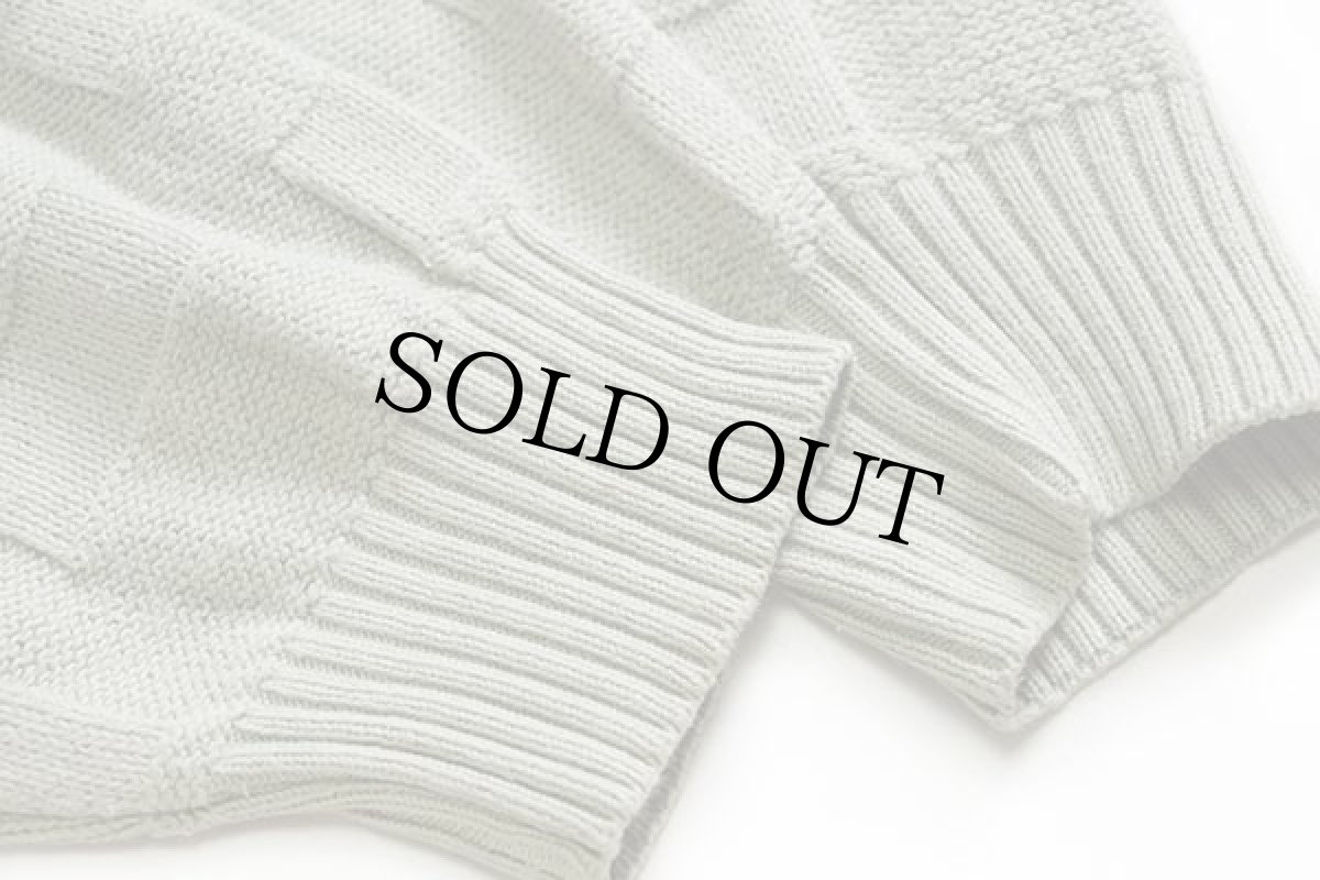 画像5: 70s フランス製 CHEMISE LACOSTE ラコステ ワンポイント 編み柄 コットンニット セーター 薄緑 4 (5)