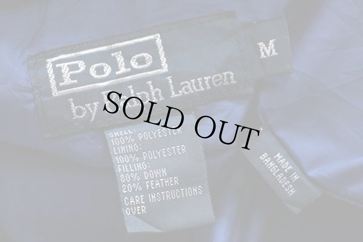 画像4: ポロ ラルフローレン ナイロン ダウンベスト 青 M (4)