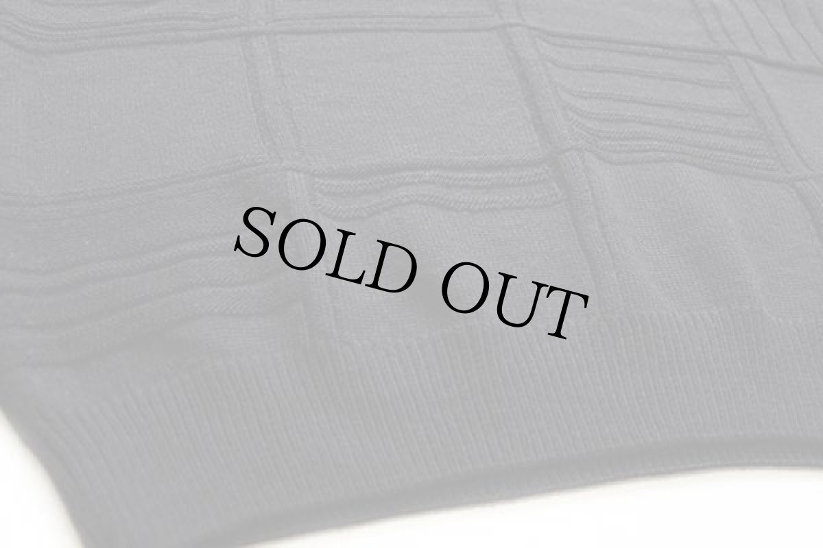 画像5: 00s LACOSTEラコステ ワンポイント パネル切り替え 編み柄 ウール×アクリルニット セーター 黒 7 (5)