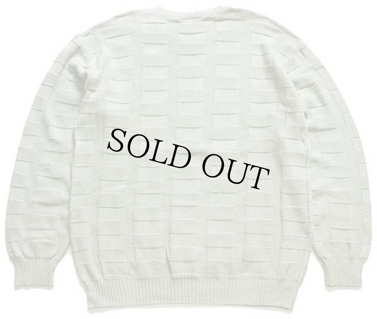 画像2: 70s フランス製 CHEMISE LACOSTE ラコステ ワンポイント 編み柄 コットンニット セーター 薄緑 4 (2)