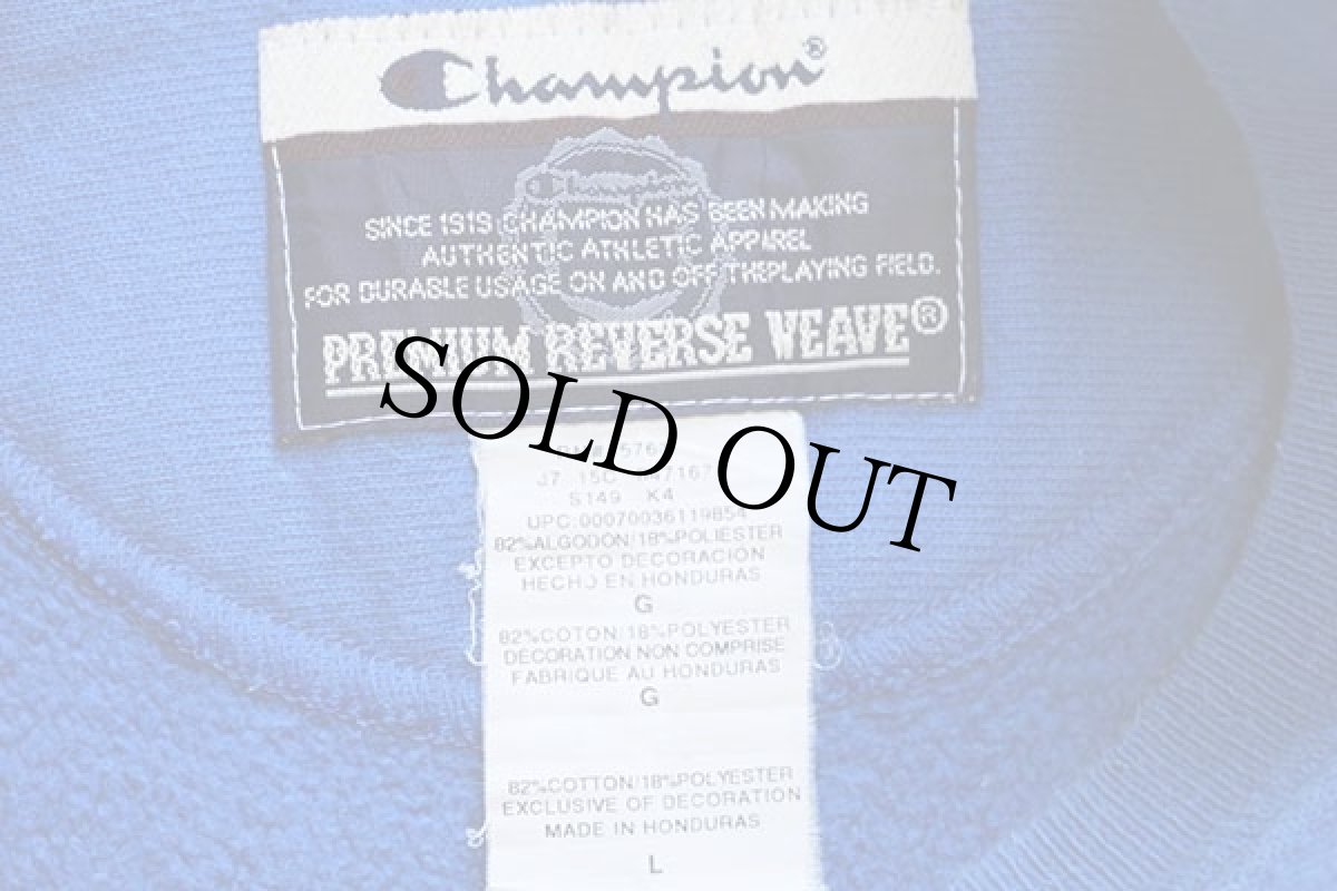 画像4: 00s Championチャンピオン 無地 目無し リバースウィーブ スウェット 青 L★ブランク (4)