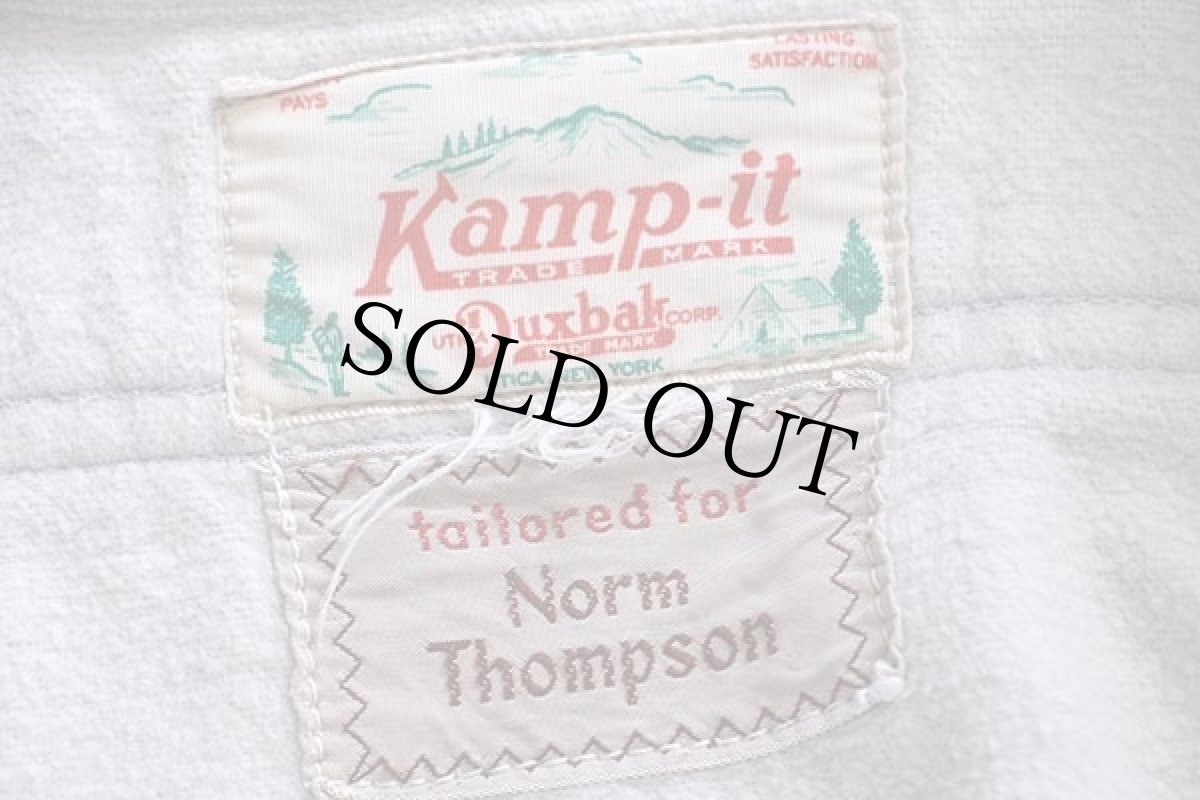 画像4: 50s Kamp-it UTICA Duxbak マチ付き コットン シャモアクロスシャツ ライトグレー (4)