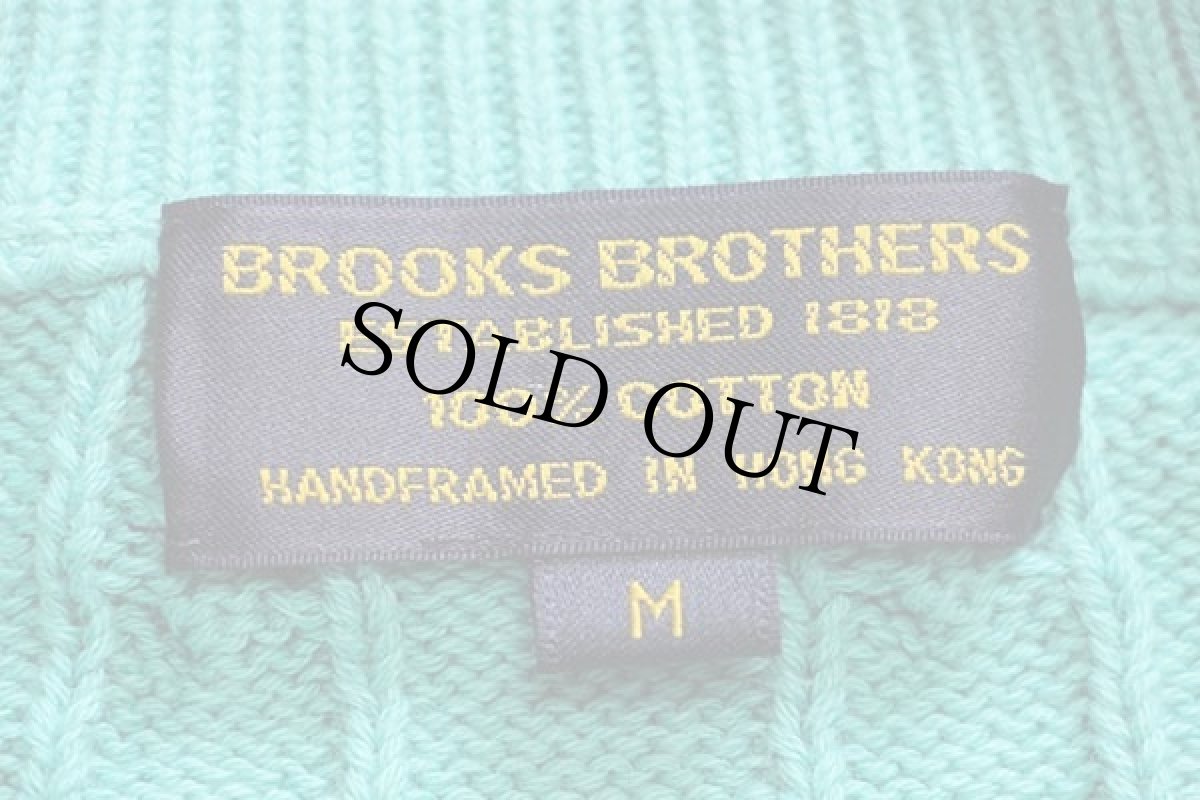 画像4: 90s BROOKS BROTHERSブルックスブラザーズ ケーブル編み コットンニット セーター エメラルドグリーン M (4)