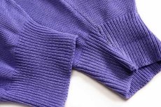 画像6: 70s フランス製 CHEMISE LACOSTE ラコステ ワンポイント 編み柄 コットンニット セーター 薄紫 XL (6)