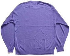 画像2: 70s フランス製 CHEMISE LACOSTE ラコステ ワンポイント 編み柄 コットンニット セーター 薄紫 XL (2)