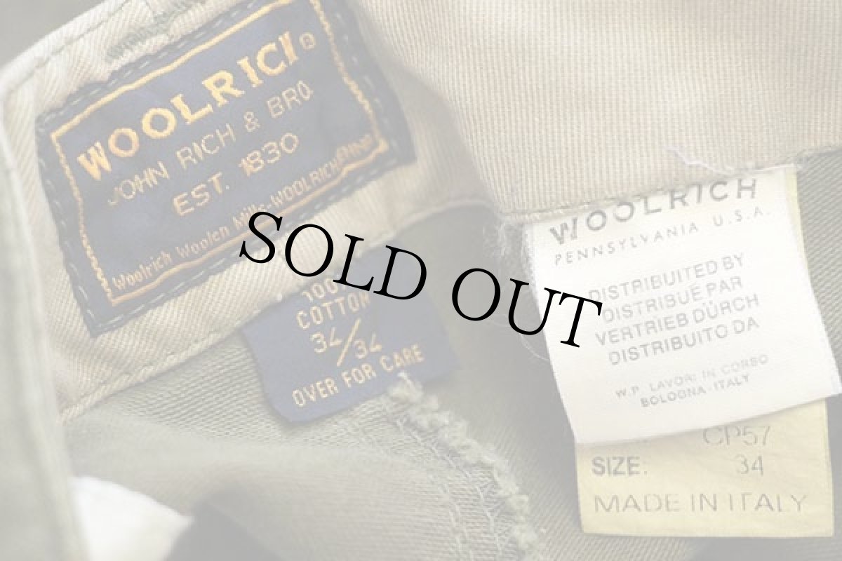 画像6: イタリア製 WOOLRICH JOHN RICH&BROS. ウールリッチ コットン モールスキン カーゴパンツ オリーブ w34 L34 (6)