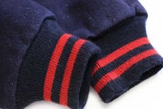 画像7: 80s USA製 Ripon Jackets Patriotsチェーン刺繍 キルティングライナー メルトン ウール スタジャン 濃紺 40 (7)