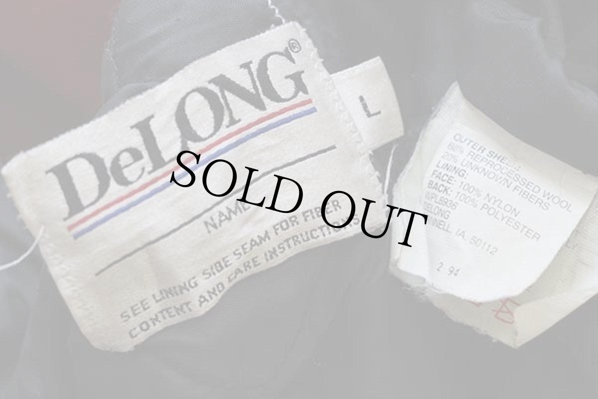 画像5: 90s DeLONGデロング パッチ付き セーラーカラー メルトン ウール スタジャン 深緑×赤 L (5)